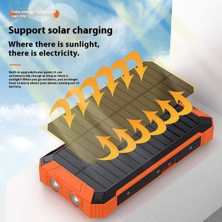 Power Up Your Adventures with Our Outdoor Solar Wireless High-capacity Power Bank!