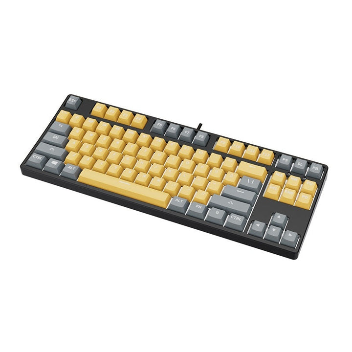Transform Your Gaming Experience with the 87 Key Wired Game Hot Plug Two Colors Mechanical Keyboard