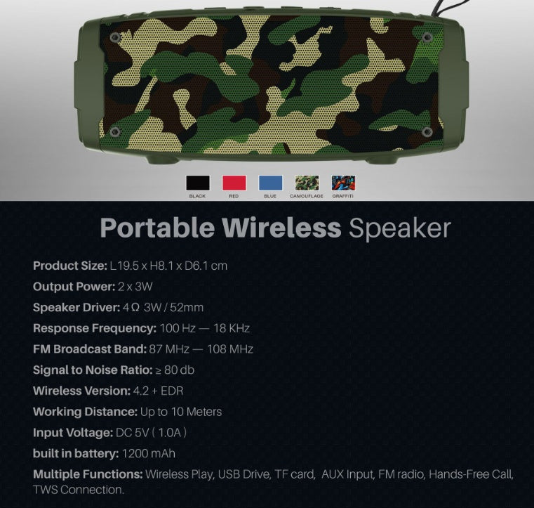 Portable Bluetooth Wireless Speaker