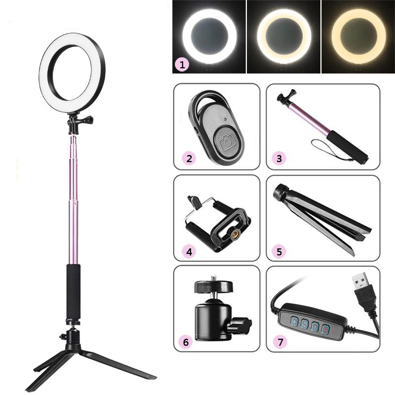 Apple Compatible Tripod Ring Light Live Beauty Light Kit