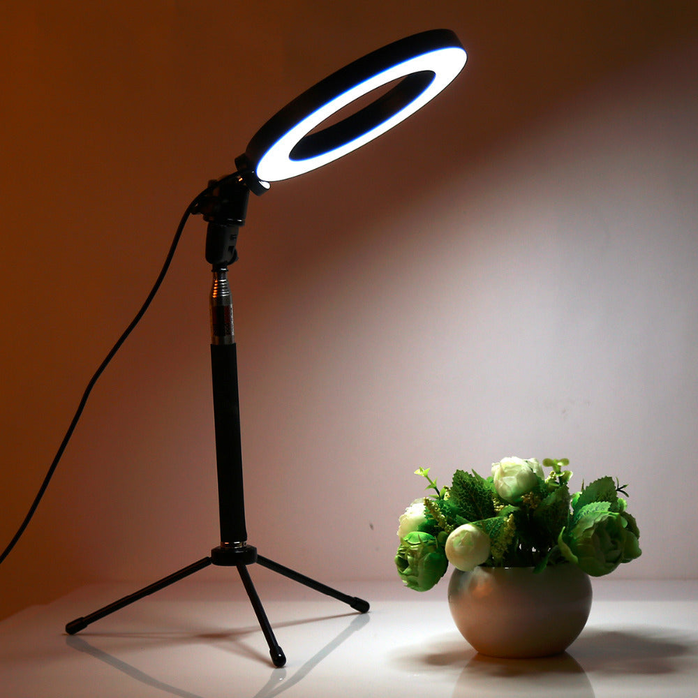Apple Compatible LED Fill Light Ring Lamp With Floor Tripod
