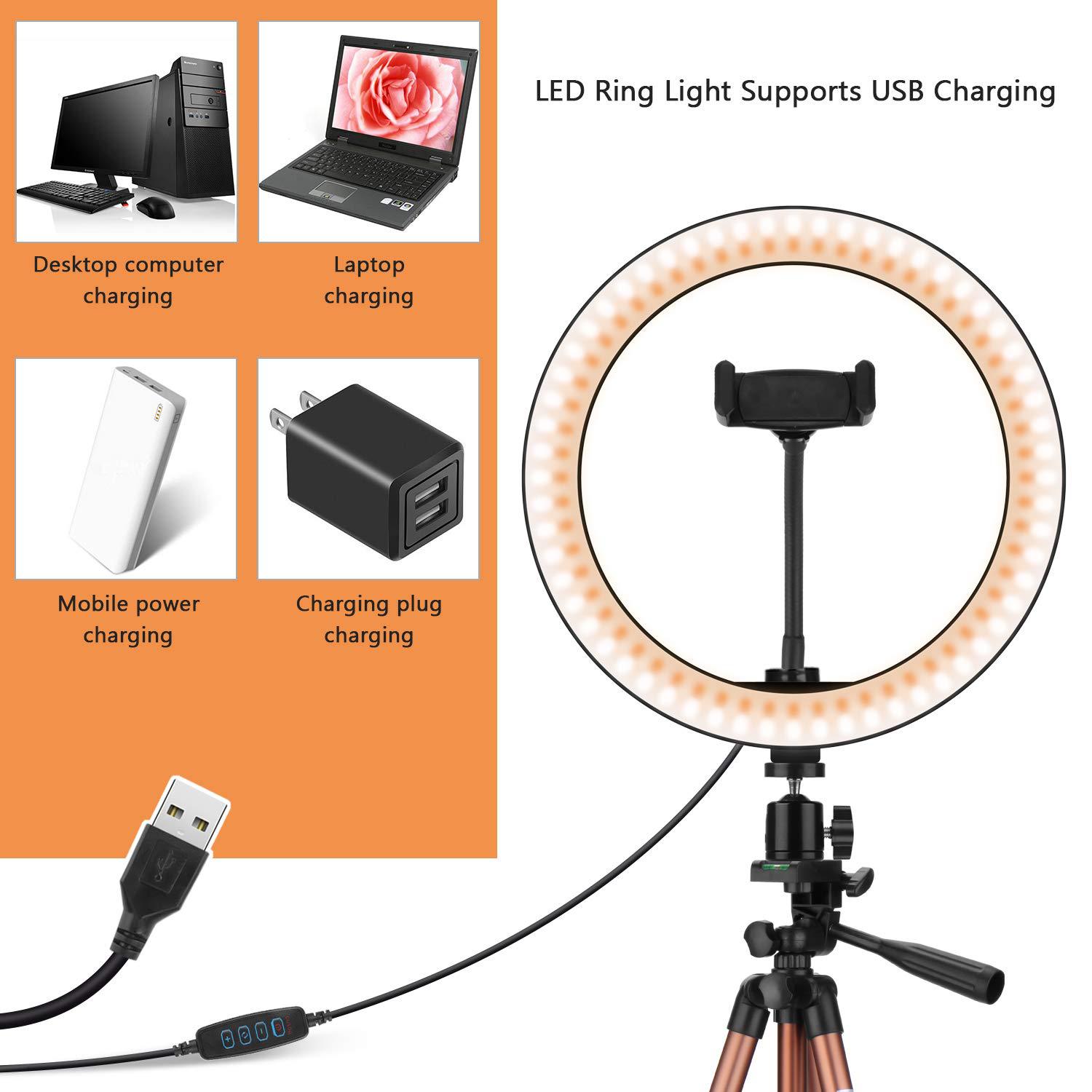 Apple Compatible Desktop Ring Light Tripod With Fill Light