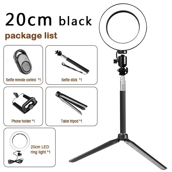 Apple Compatible Tripod Ring Light Live Beauty Light Kit
