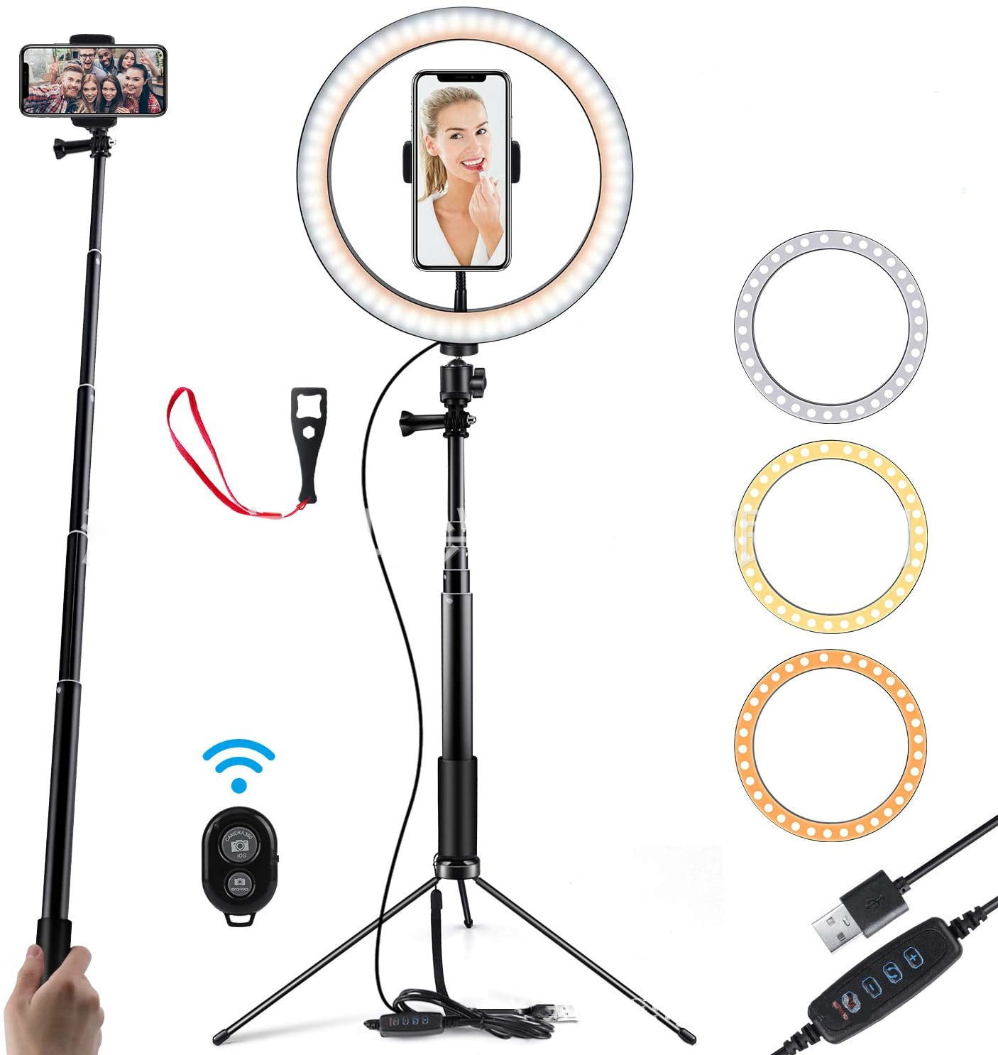 Apple Compatible 10 LED Ring Light Tripod For Selfie And Studio Video