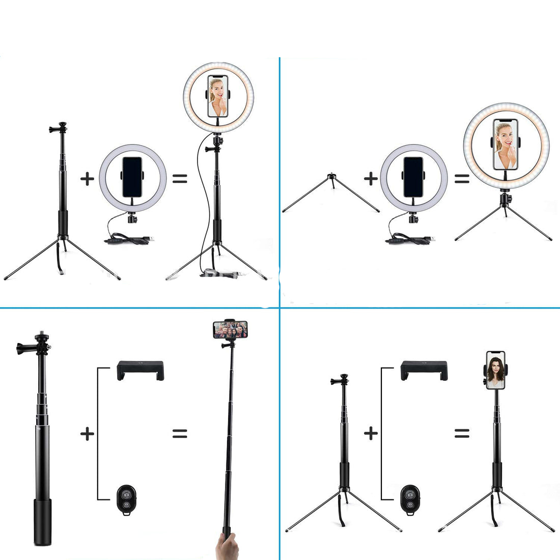 Apple Compatible 10 LED Ring Light Tripod For Selfie And Studio Video
