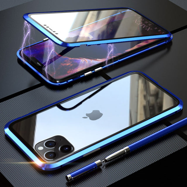 Magnetic Glass Protective Phone Case Cover Universal Fit