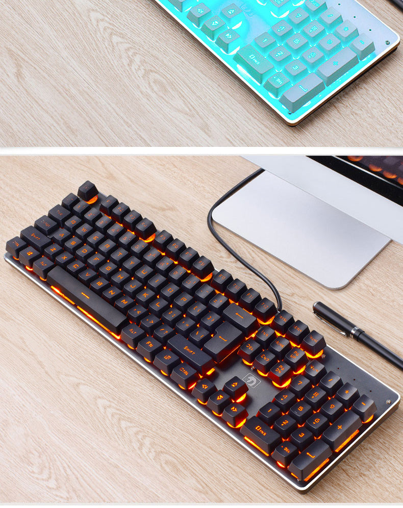 Retro Punk Luminous Wired Gaming Keyboard For Desktop Computer