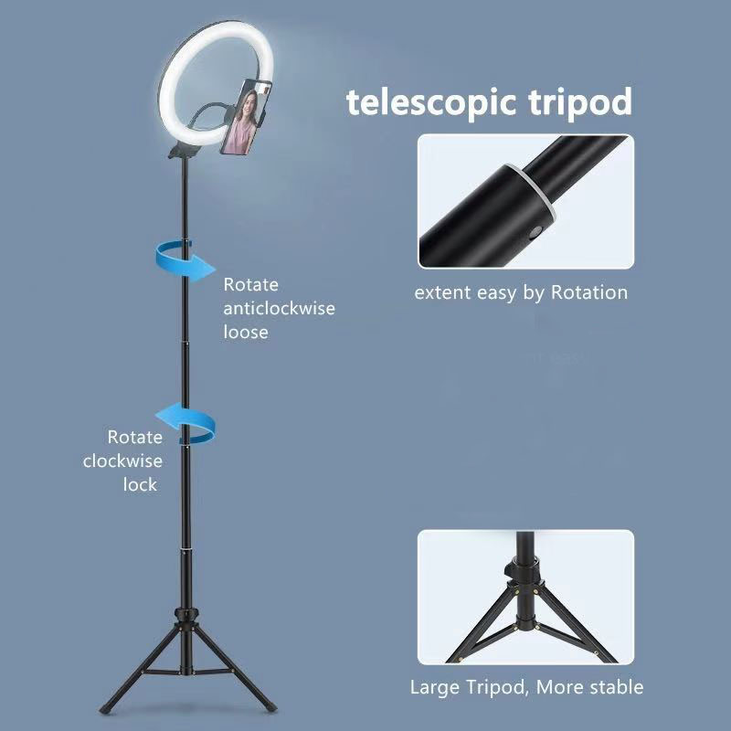 Apple Compatible Dimmable LED Selfie Ring Light With Tripod