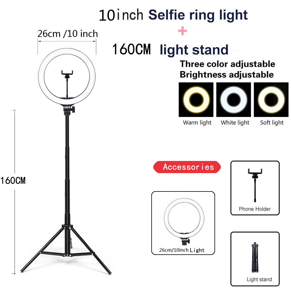 Apple Compatible Dimmable LED Selfie Ring Light With Tripod