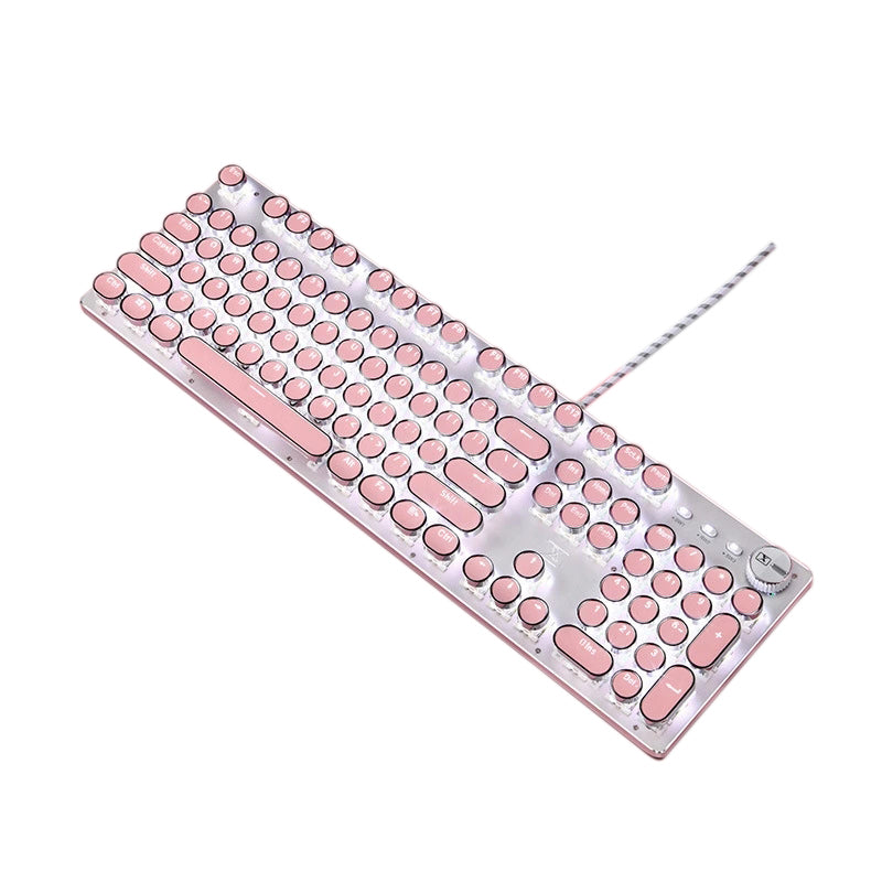 Mechanical Keyboard And Mouse Set Wired Round Key