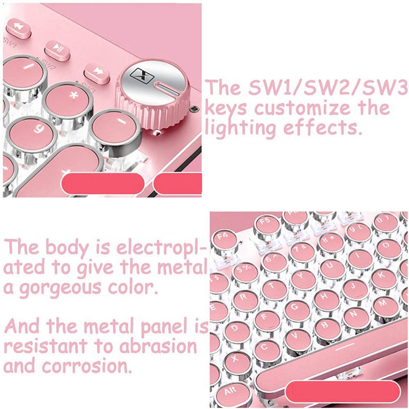 Mechanical Keyboard And Mouse Set Wired Round Key