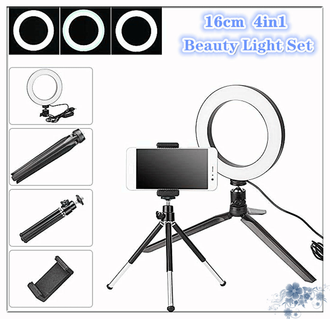 Apple Compatible 360° Rotatable Desktop Tripod Ring Light