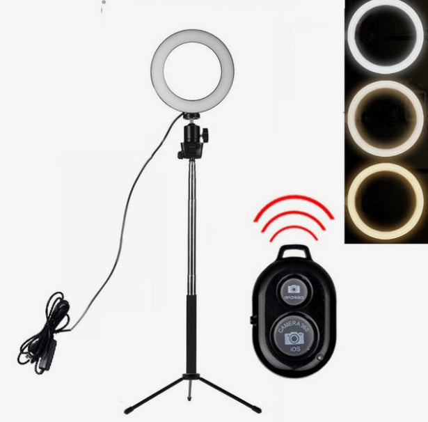 Apple Compatible LED Fill Light Ring Lamp With Floor Tripod