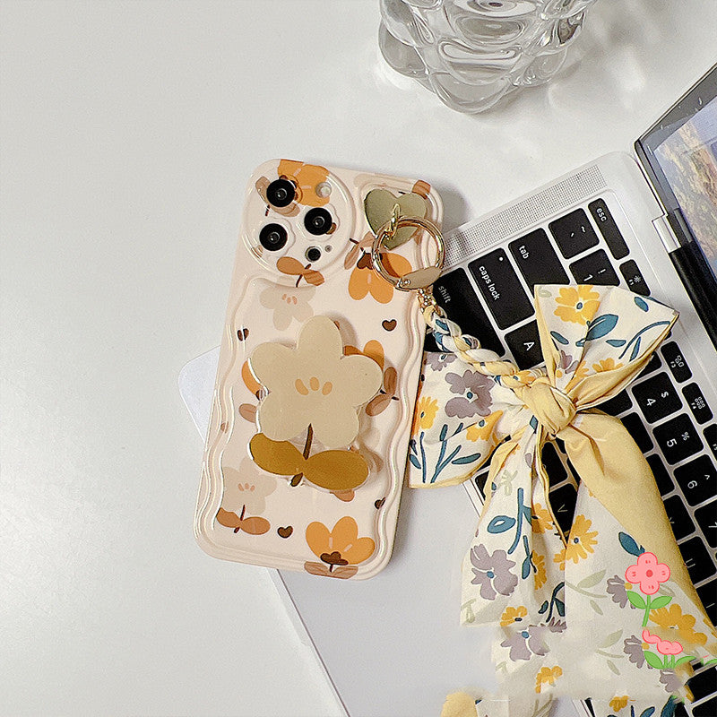 Autumn Leaves Floral Bow Silk Scarf Phone Case
