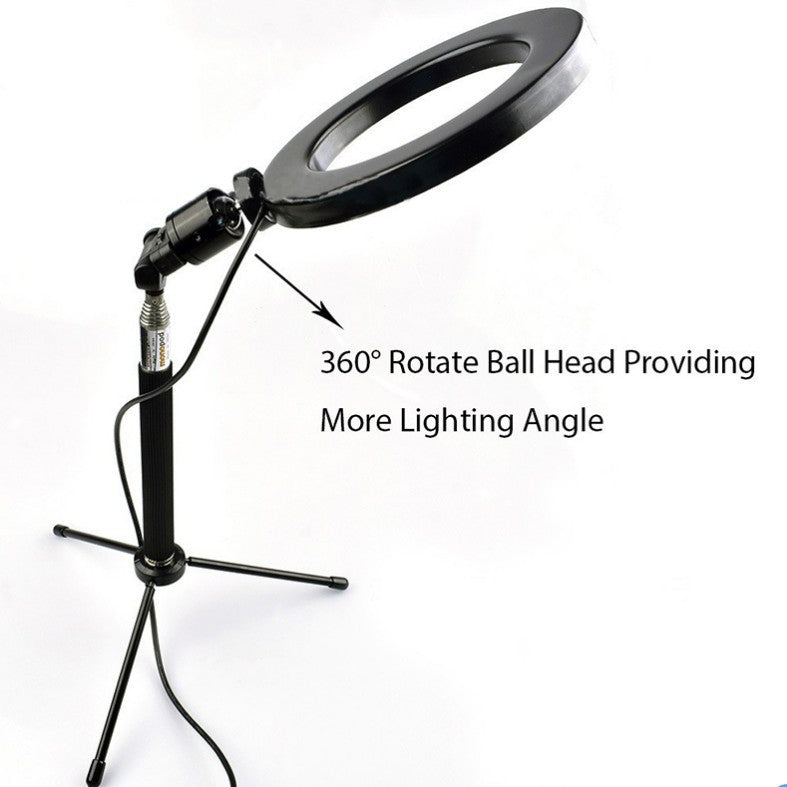 Apple Compatible LED Fill Light Ring Lamp With Floor Tripod
