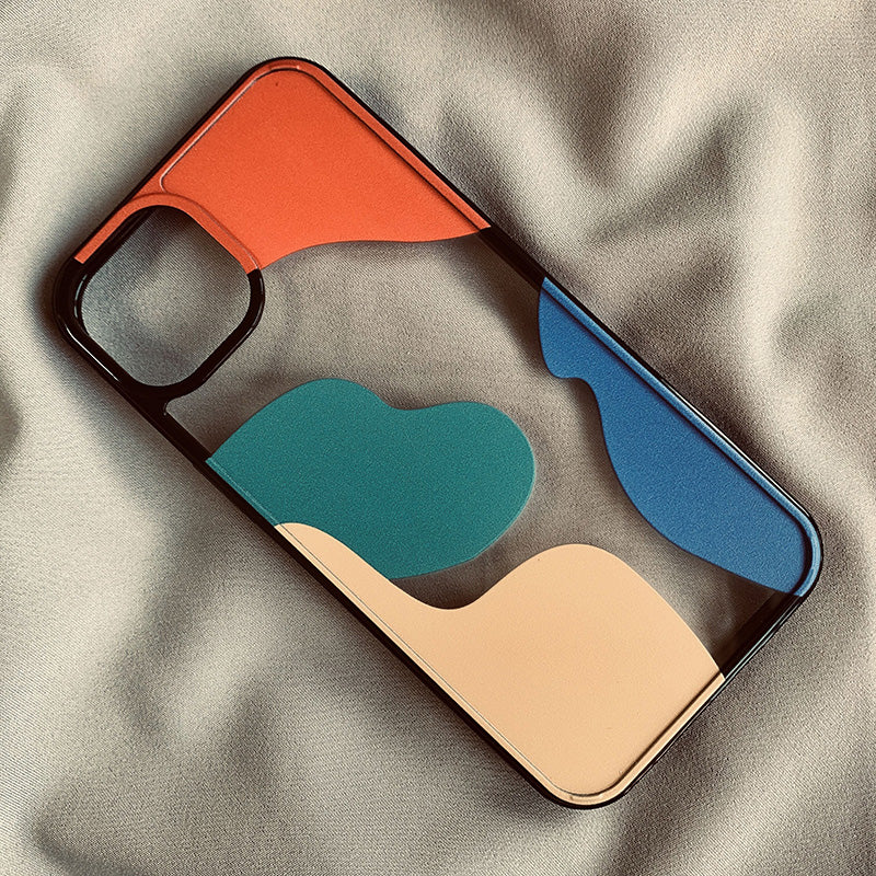 Geometric Color Block Phone Case For iPhone 13