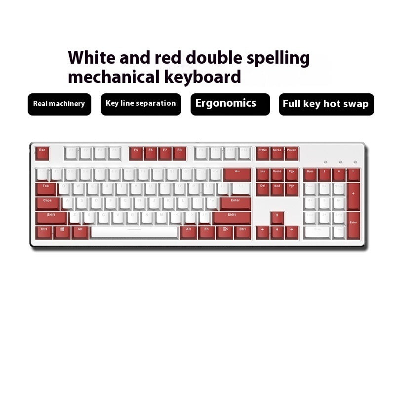 Wired Mechanical Keyboard Dual Color Hot-Swappable Switches