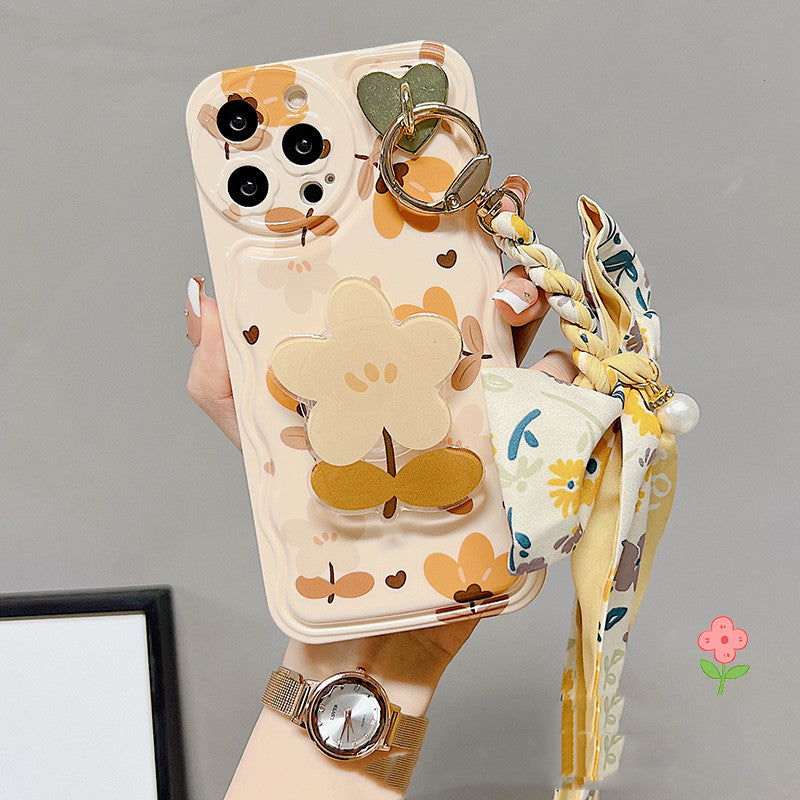 Autumn Leaves Floral Bow Silk Scarf Phone Case