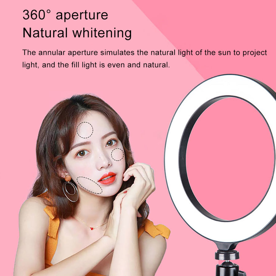 Apple Compatible Selfie Tripod Desktop Stand With Fill Light