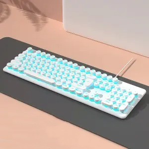 Pink Mechanical Wired Keyboard And Mouse Set For Gaming