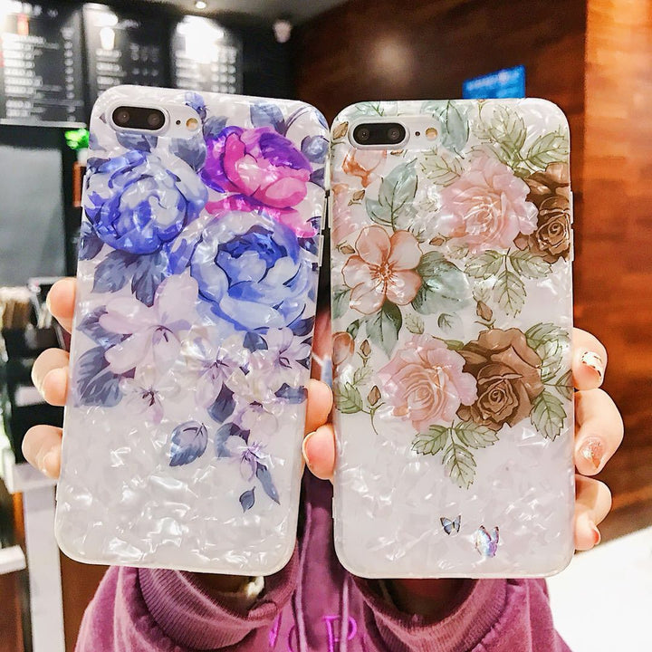iPhone Dream Shell Rose Flower Soft TPU Case