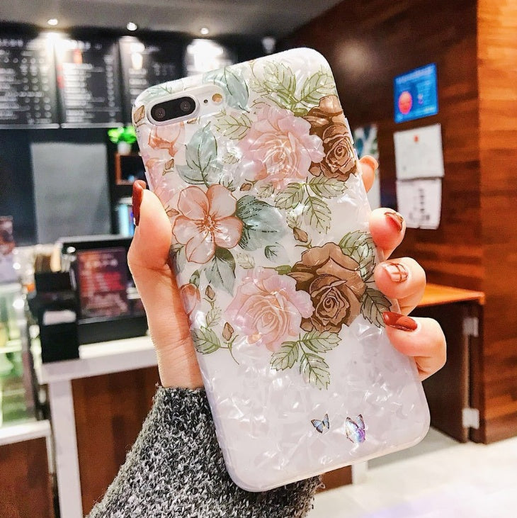 iPhone Dream Shell Rose Flower Soft TPU Case