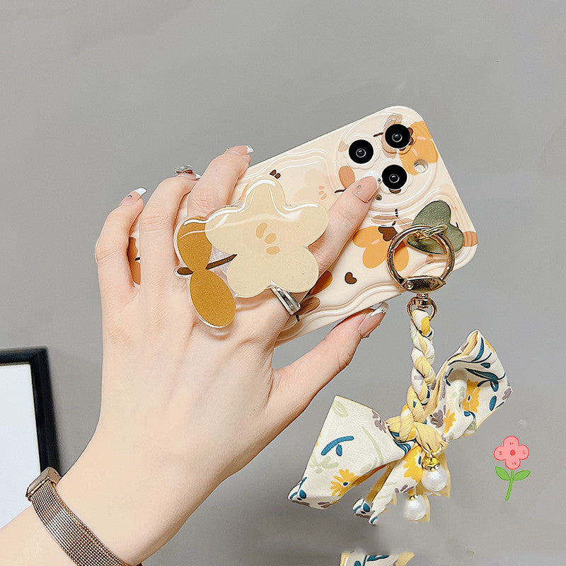 Autumn Leaves Floral Bow Silk Scarf Phone Case