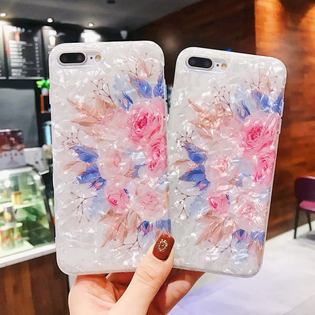 iPhone Dream Shell Rose Flower Soft TPU Case