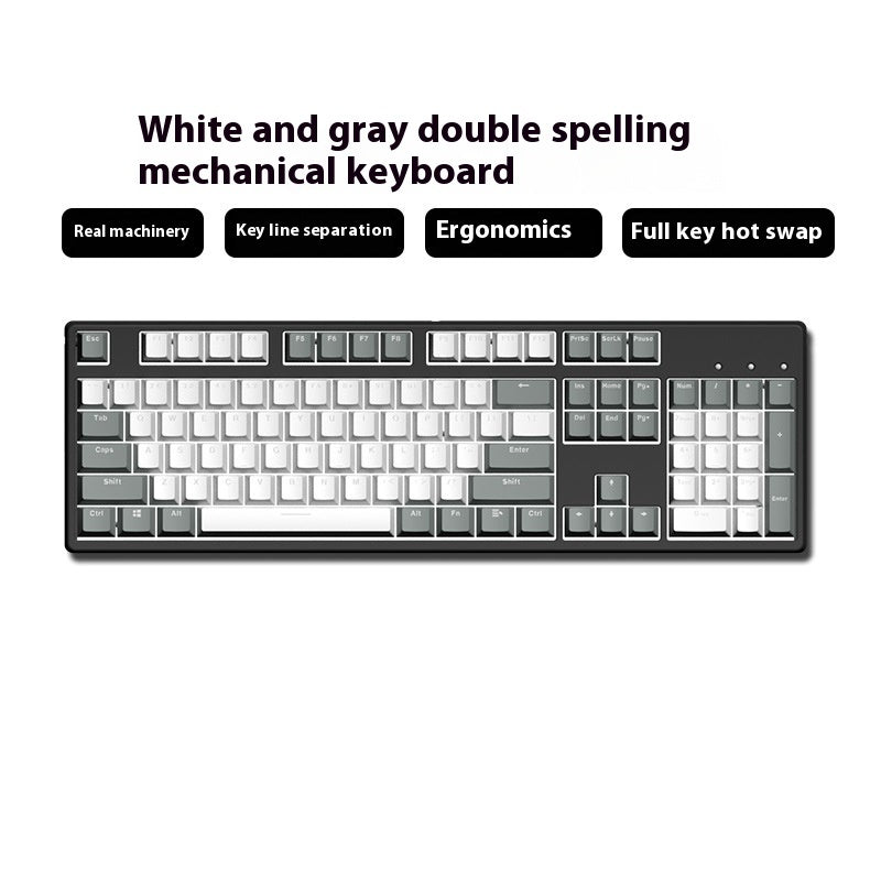 Wired Mechanical Keyboard Dual Color Hot-Swappable Switches