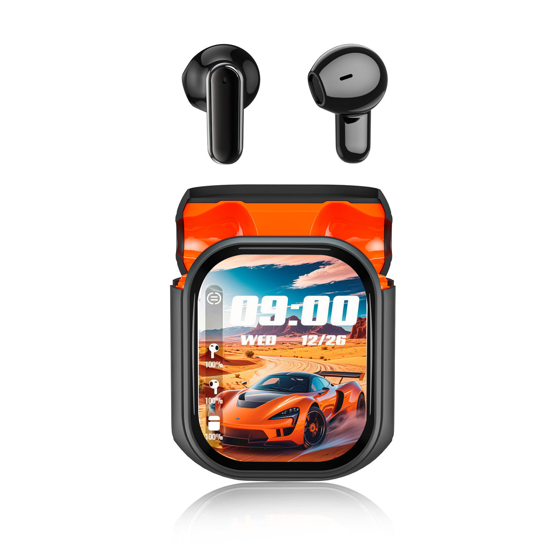 Smart Touchscreen Wireless Bluetooth Earbuds Four-Mic Noise Canceling