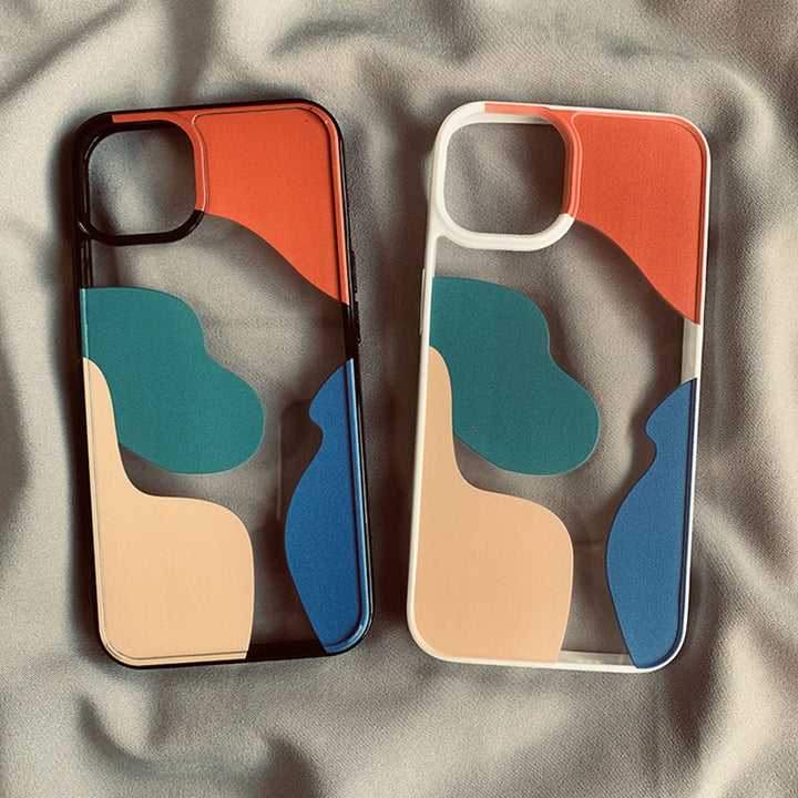 Geometric Color Block Phone Case For iPhone 13