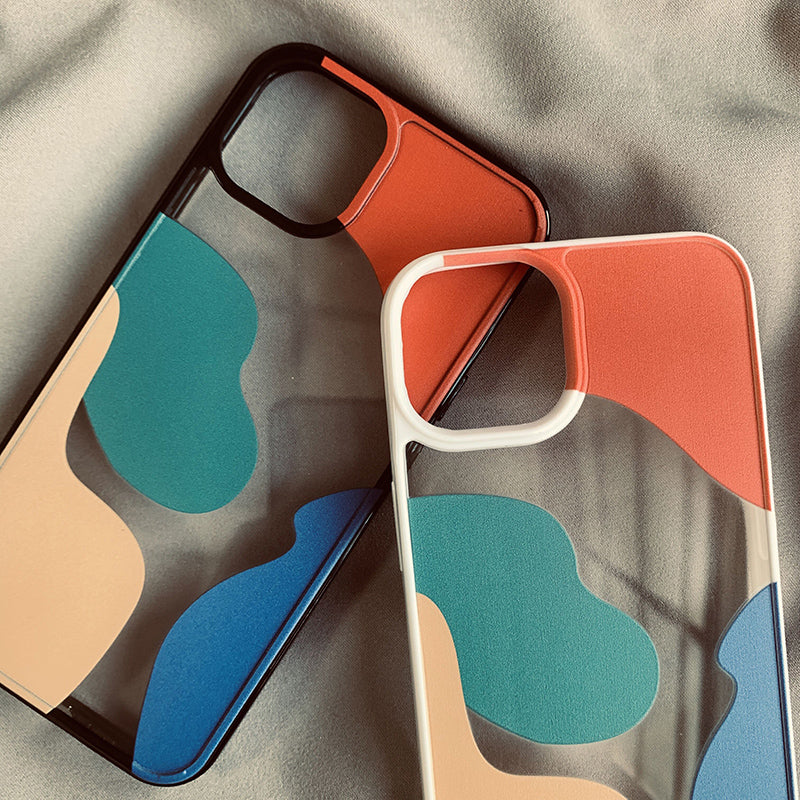 Geometric Color Block Phone Case For iPhone 13