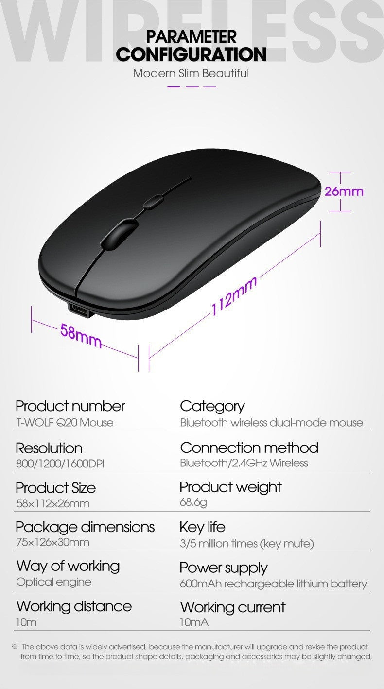 Mute Wireless Mouse Gift Game Computer Notebook