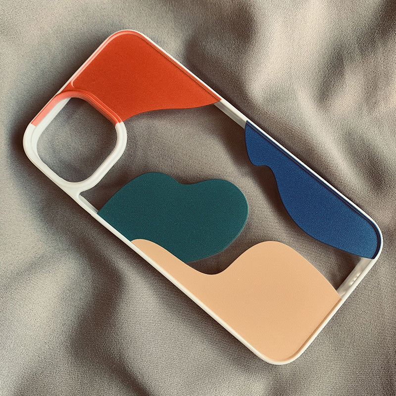 Geometric Color Block Phone Case For iPhone 13