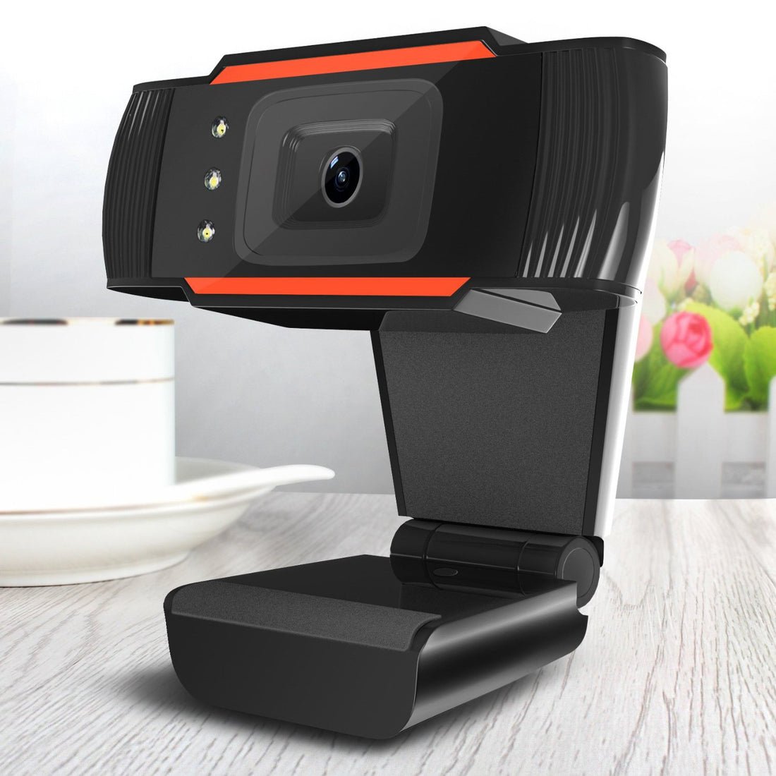 USB LED Fill Light HD Webcam With Adjustable Brightness