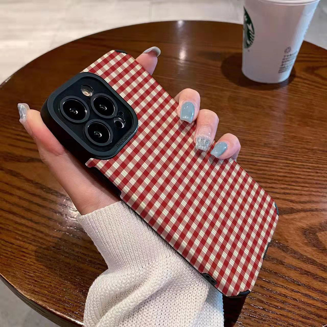 Suitable For Lambskin Fully-encased Soft Plaid Phone Cases