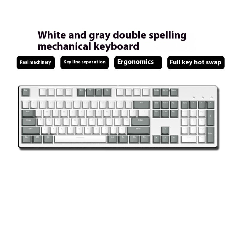 Wired Mechanical Keyboard Dual Color Hot-Swappable Switches